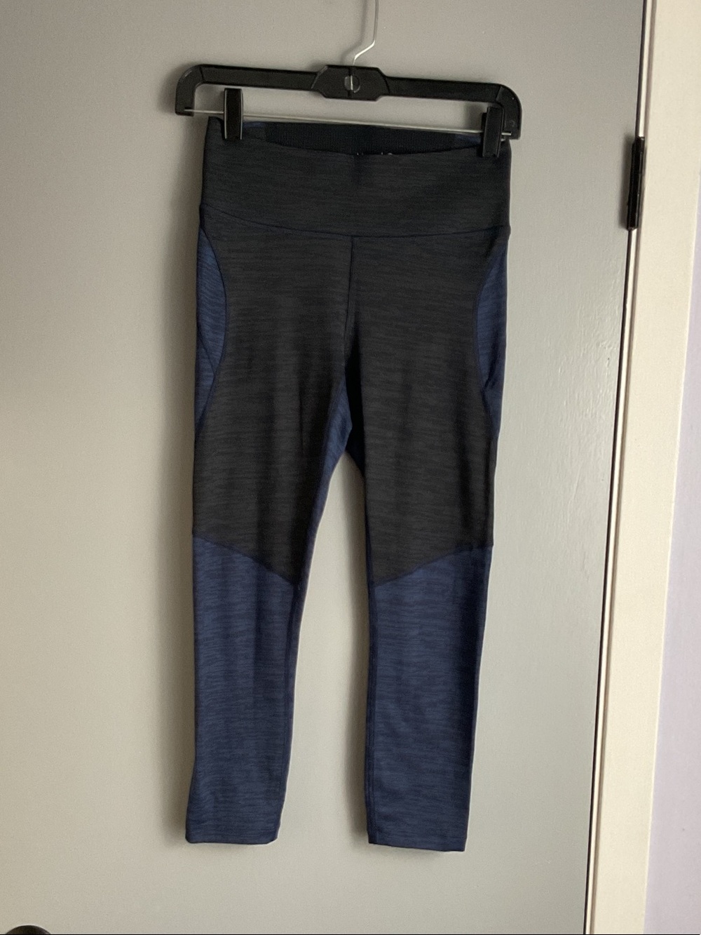 Outdoor Voices Navy and Charcoal Colorblock Kids Leggings